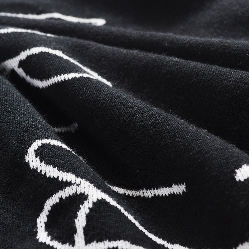 ZOHOLIFE Organic Cotton Solid Blanket Black-White Throw Blanket- Yarn Dyed- Soft & Durable- Oeko-TEX Certified Sofa Car Cover Blanket Photography Props