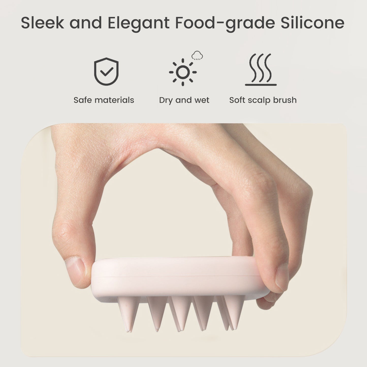 Zoholife Silicone Brush Shampoo Brush Massager Bath Brush Dual Purpose Silicone Brush Soft Silicone Combing Brush