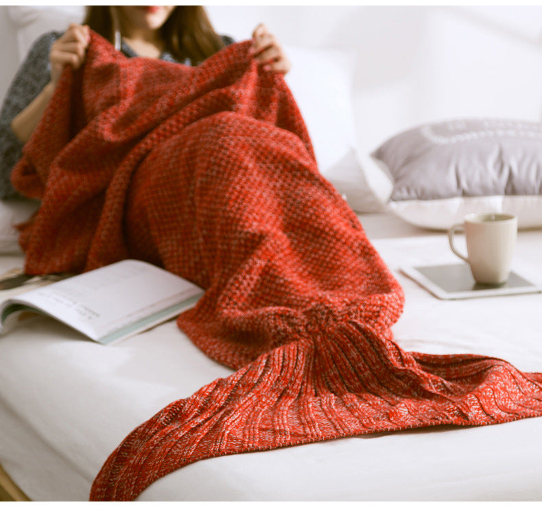 Zoholife Multi-color Mermaid Tail Blanket Crochet Mermaid Blankets Seasons Warm Soft Handmade Sleeping Bag Best Birthday for Baby Kids Teens Adult