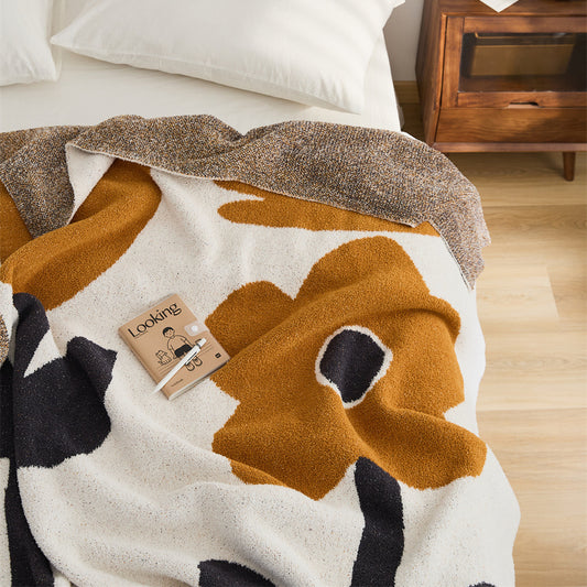One-side Fleece Knitted Yarn Blanket Cover Blanket Winter Soft Furnishing With Sofa Cover Blanket