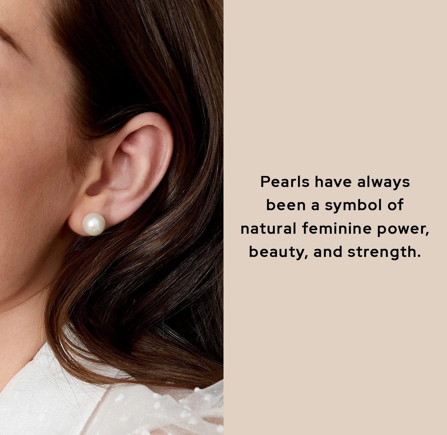 Round White Freshwater Real Pearl Earrings for Women - Silver Stud Earrings | Hypoallergenic Earrings with Genuine Cultured Pearls